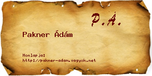 Pakner Ádám névjegykártya